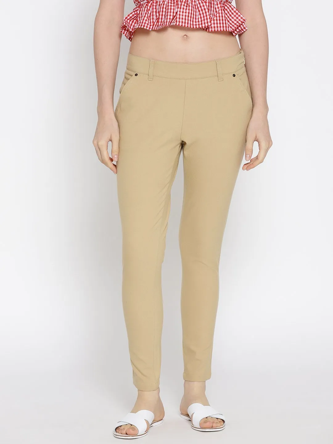 Women Solid Slim Fit Chinos