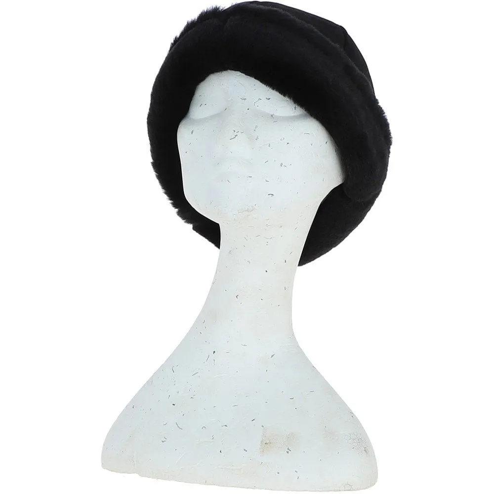 Women's Fenland Luxury Sheepskin  Hat Black: DB 034