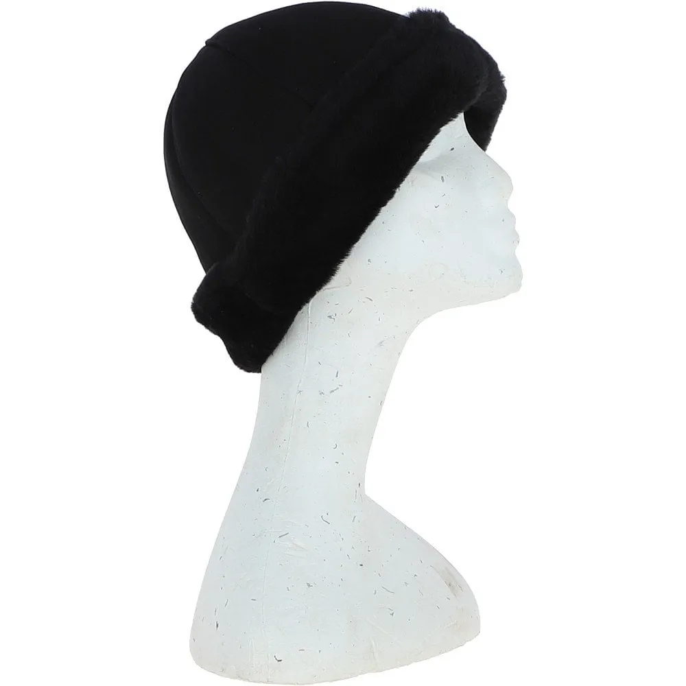 Women's Fenland Luxury Sheepskin  Hat Black: DB 034