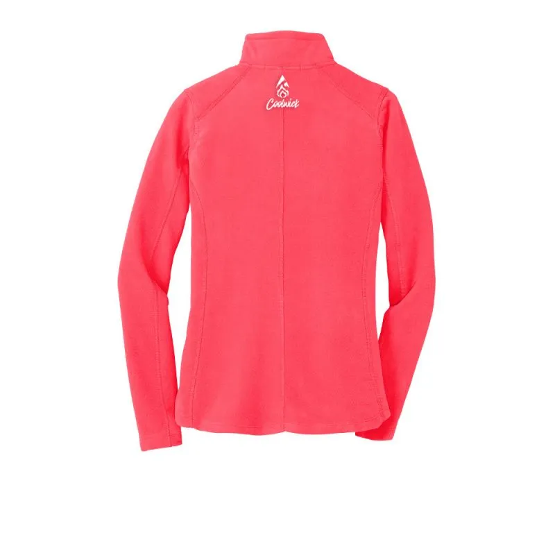 Women’s BowlFit Heather D’Errico Microfleece 1/2 Zip Pullover Hot Coral