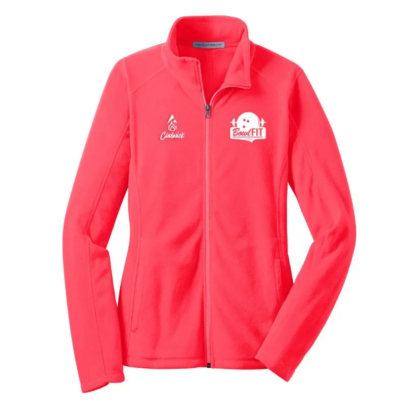 Women’s BowlFit Heather D’Errico Microfleece Full Zip Pullover Hot Coral