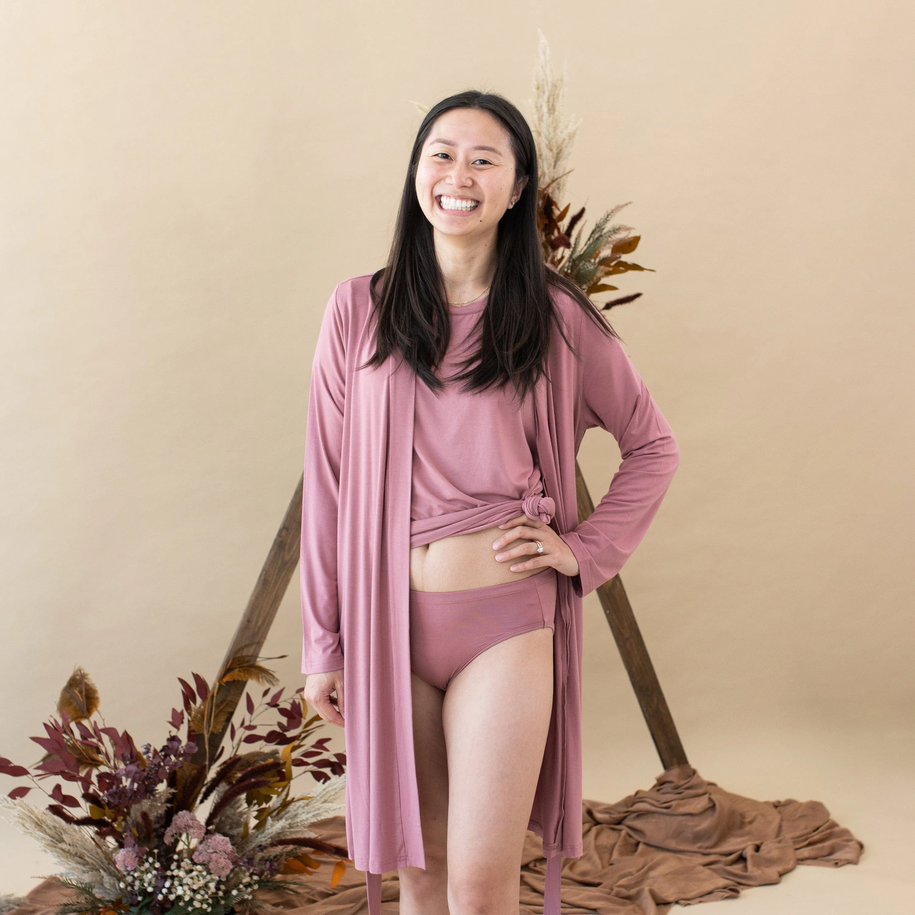 Women’s Lounge Robe in Dusty Rose