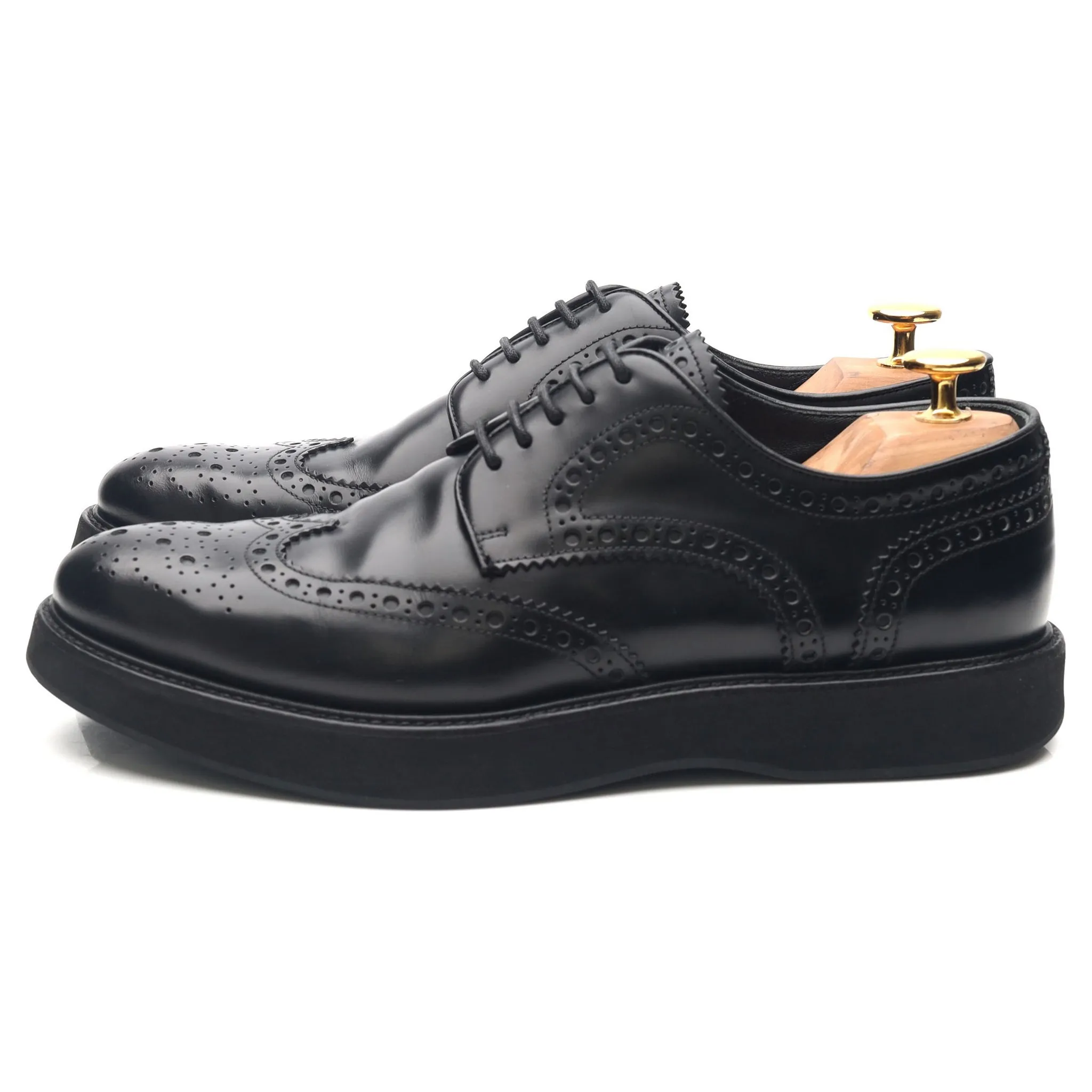 Women's 'Melody' Black Leather Derby Brogues UK 6.5 EU 39.5