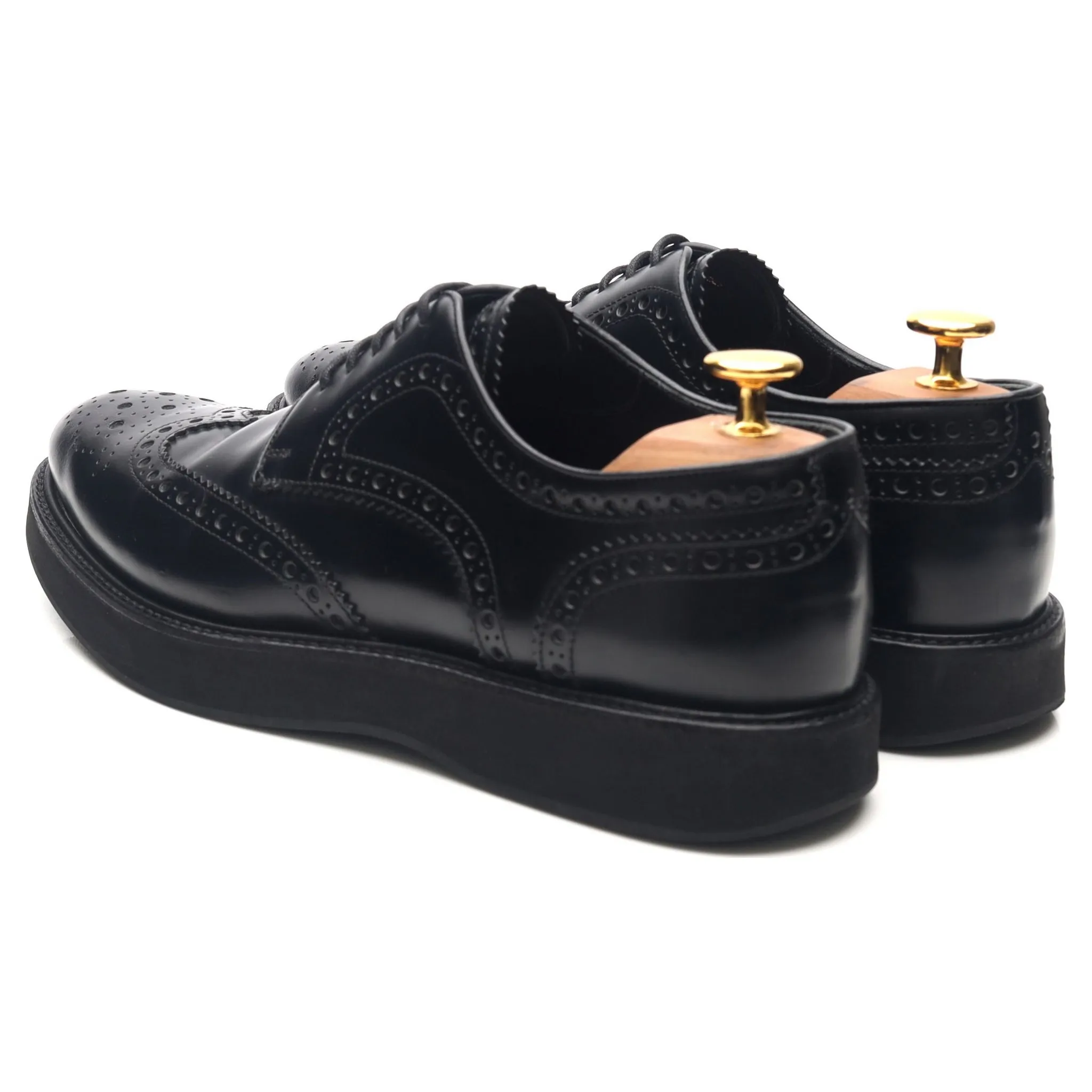 Women's 'Melody' Black Leather Derby Brogues UK 6.5 EU 39.5