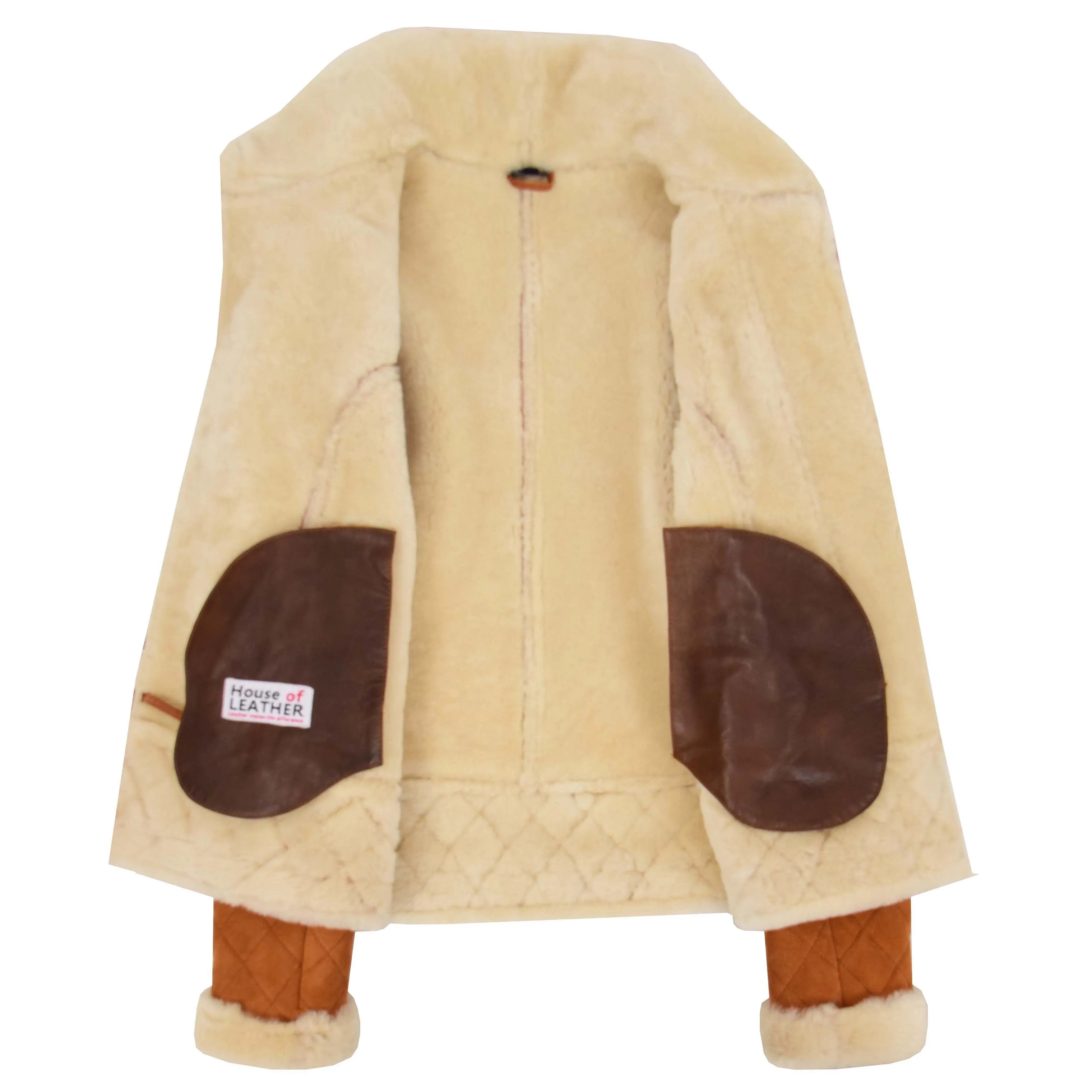 Womens Merino Sheepskin Aviator Jacket Isabelle Tan