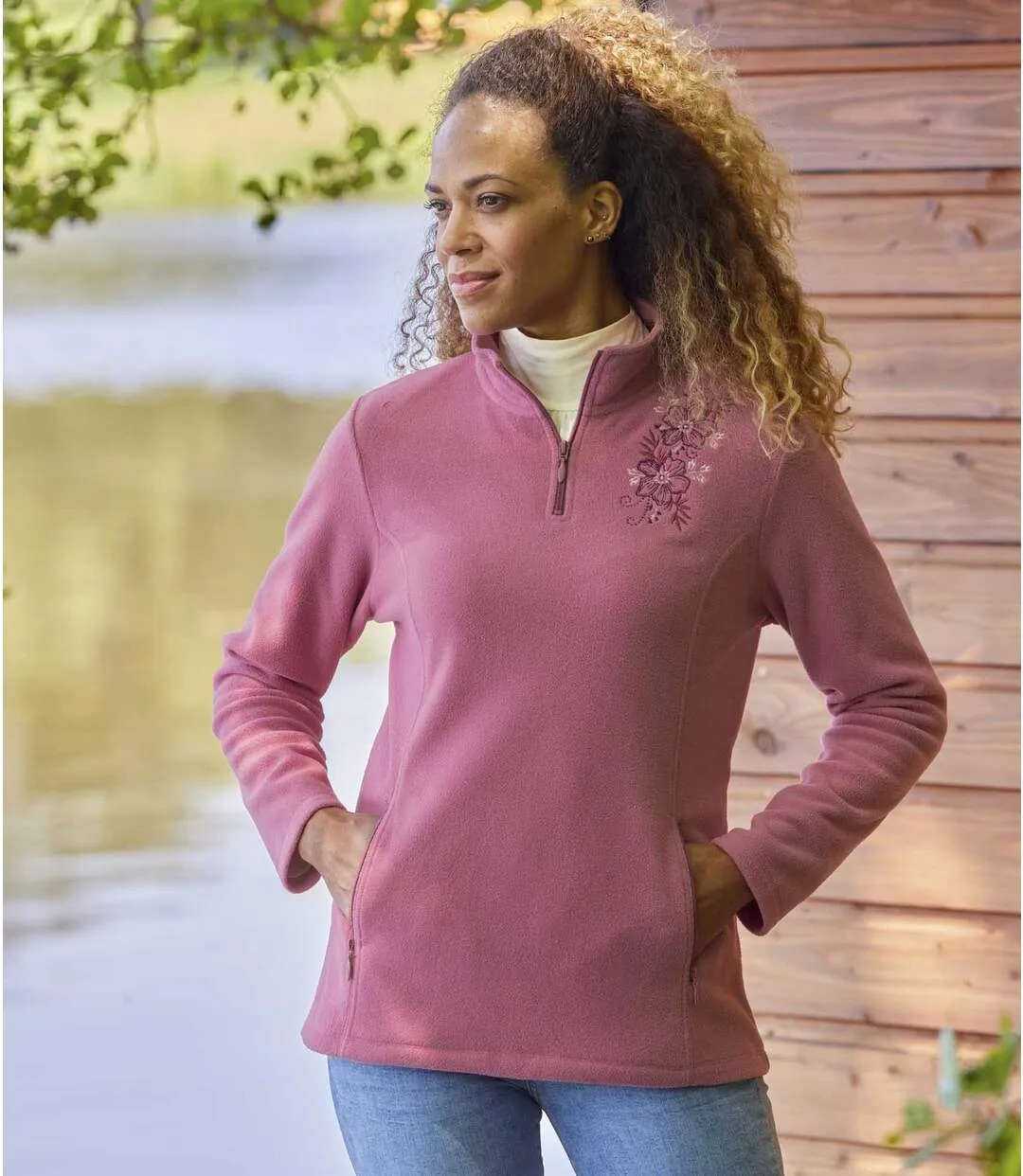 Women's Pink Microfleece Jumper 