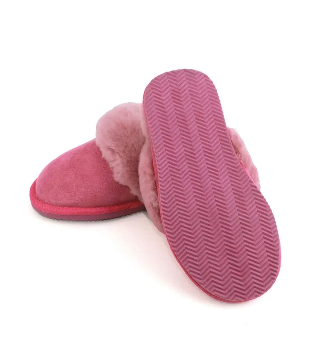 Womens/ladies grace sheepskin slippers pink Eastern Counties Leather