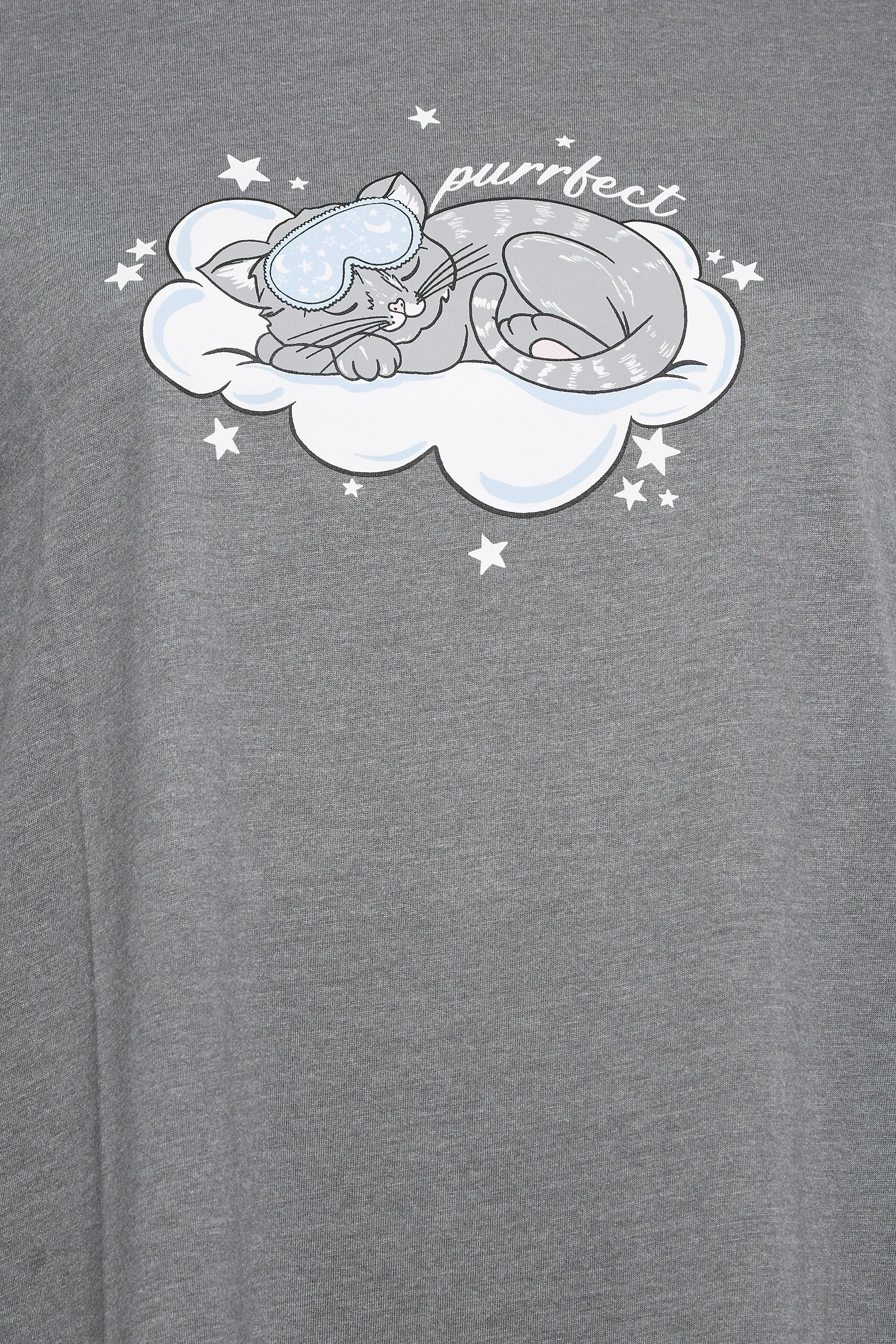 YOURS Curve 'Purrfect' Kitten Print Sleep Tee Nightdress