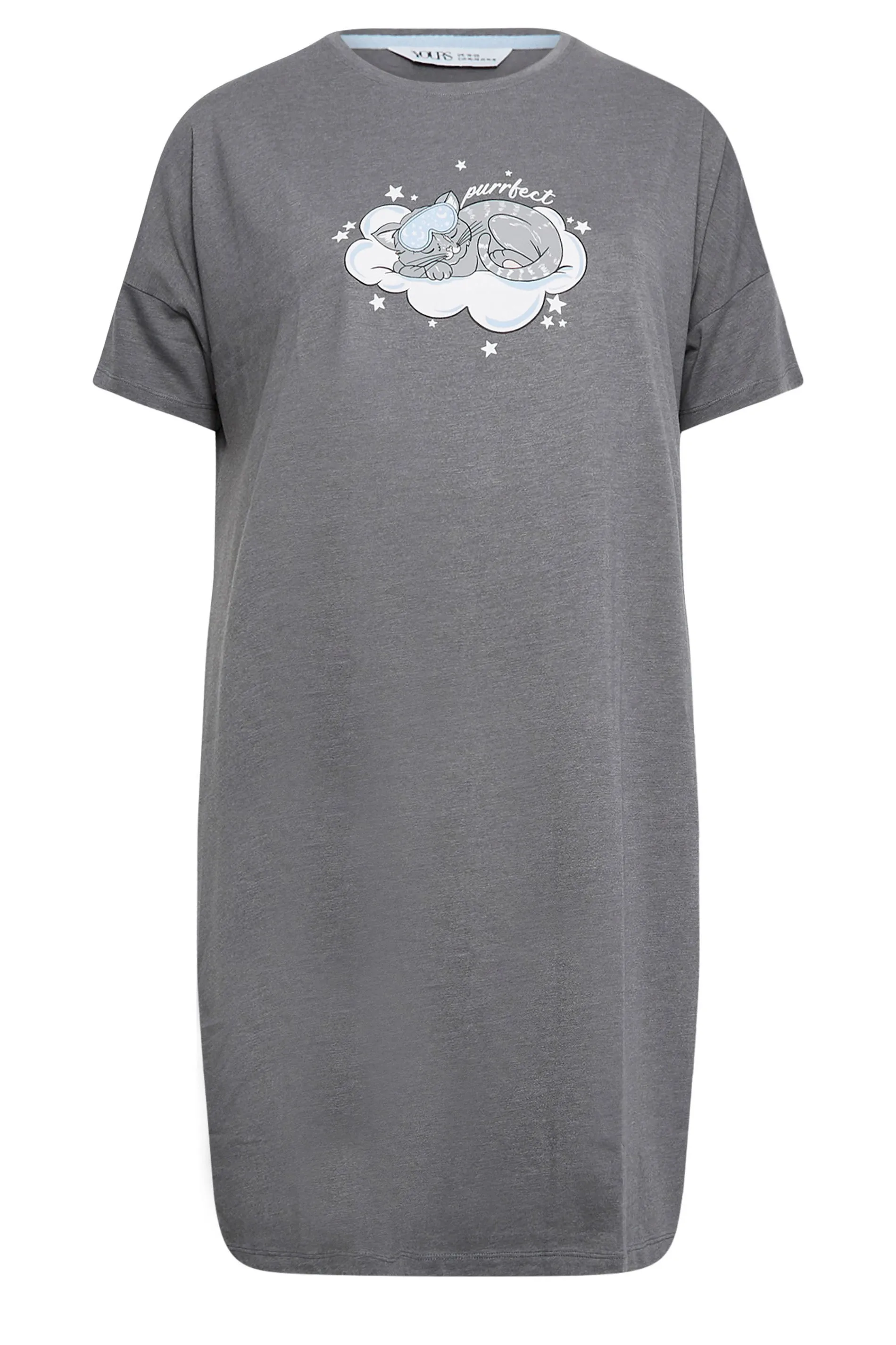 YOURS Curve 'Purrfect' Kitten Print Sleep Tee Nightdress